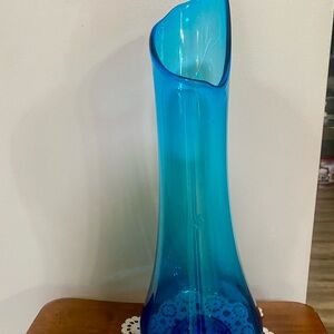 Elegant Blue Glass Vase